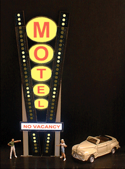 thumbnail image 2 of Custom Miller Engineering Animated Neon Sign – O/HO Scale Train Scenery #88-2351 – Mint Condition 2 of 6