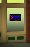 Amtrak Window sign Size 2" W x 2.2" T Suitable for HO/O scales
