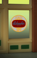 Schaefer Window sign Size 2" W x 2.2" T Suitable for HO/O scales