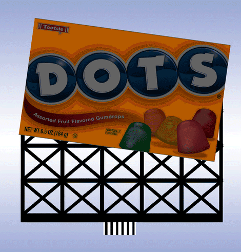 Micro Structures 447002 Dots Gumdrops Animated Neon Billboard Small for HO & N Scales